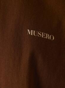 Musero Camiseta de manga corta con gráfico de jersey oversize, hombros caídos, para capas en primavera y verano - Marrón - Ver 6