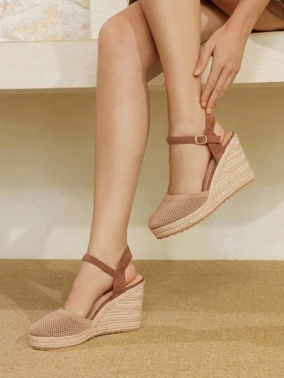 Styleloop Women's Wedge & Platform Woven Slip-On Shoes, Bohemian Style Thick Bottom Shoes