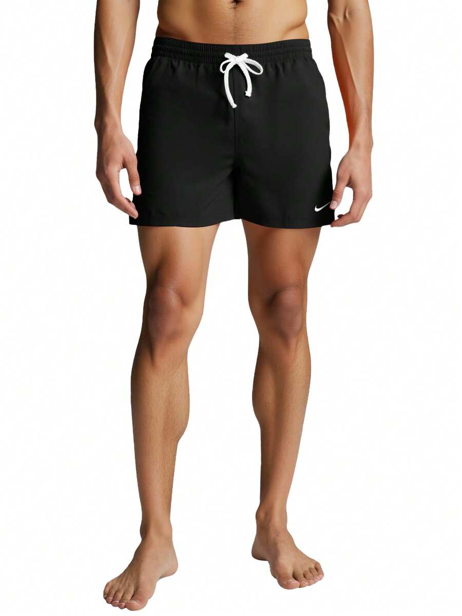 Nike Men's Drawstring Waist Loose Casual Swim Shorts - Black - View 1