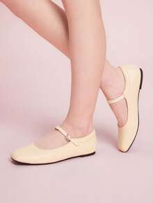 CUCCOO DOLLMOD Women's Cute Flat Dance Shoes - Beige - View 4