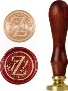 1 Pc Letter A-Z Wax Seal Stamp With Wooden Handle, Student Personalized Hand Account Wax Seal Paint Copper Head, Seal Wax Stamp Letter Paper Envelope Gift Invitation Card Sticker Hand Account Seal