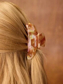 MOTF PREMIUM ACETATE YELLOW MICRO-INLAID RHINESTONE HAIR CLAW CLIP - Rust Brown - View 1