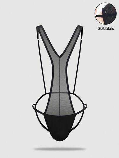 SHEIN DrisQ بوديسوت داخلية شفافة مثيرة من الشبك للرجال