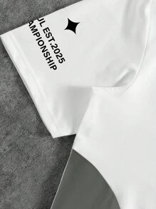 Manfinity EMRG 男士标语印花短袖休闲通勤 Polo 衫 - 彩色 - 查看 6