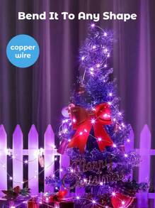 Teckwe LED String Lights,LED Fairy Lights Battery Operated String Lights,Copper Wire Fairy Lights,Decoration For Bouquet,Cake,Atmosphere,Battery Powered, Indoor, Outdoor, Wedding, Dormitory, , Halloween Gift Decoration And Ambient Lighting - Purple color light - View 3