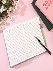 SHEIN 2026 New Calendar Log Self Discipline Check In Time Management One Page One Day 365 Days Plan Book Comes With 5 Plan Stickers A5 Plan Notebook Learning Start Gift Suitable For Work And Study, School Supplies,Back To School - A5 - View 4