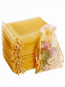 10/50/100PCS, Organza Gift Packaging Bags, Gold Organza Candy Bags, Christmas Colorful Multi-Color Gift Packaging Bags Table Supplies, Lavender Spice Packaging Bags, Christmas Home Supplies, Festival Wedding Party Favor Packaging Supplies - Multicolor - View 29