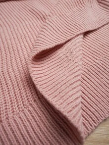 Elenzga Plus Size Women's Beaded Crew Neck Sweater Winter Fall Autumn - Pink - View 8