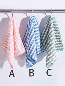 1 pieza Paño de cocina de felpa coral de color aleatorio, para cocina, baño, hogar, proveedores de artículos del hogar - Rosa - Ver 10