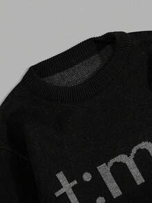 EURMUSE Men Crew Neck Good Quality Long Sleeve Rib Knit Regular Sweater Gift For Boyfriend - Black - View 3
