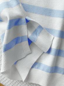 Comfortcana Women's Autumn New Striped Knit Two Pieces Set Blue And White Striped Set Comfy Set,Fall - Blue and White - View 7