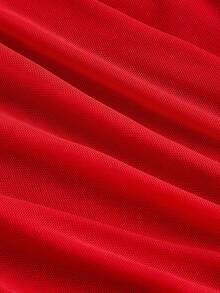 SHEIN X Belle Mariano SHEIN MOD Váy không tay xếp ly bất đối xứng cổ điển dành cho nữ - Đỏ - Xem 3