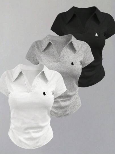 INAWLY 大码女式夏季骑士印花短袖休闲T恤