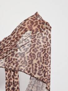 SHEIN SXY 大码女装春夏性感日常基础款三件套，豹纹网纱面料垂领连衣裙+比基尼文胸+半身裙套装，适合日常穿着。豹纹动物印花，适合日常穿着，波西米亚风，外出，度假，海滩度假，假日，海边，西式服装，音乐节，演唱会，狂欢节派对，层次丰富，约会之夜，伊比沙岛，纳什维尔，休闲，端庄，时尚，夜店，可爱，休闲，购物，街头风，外出，显瘦，凸显身材，修饰身形，返校节礼服 - 彩色 - 查看 12