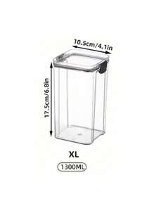 square kitchen storage jar, clear food storage box 1pc