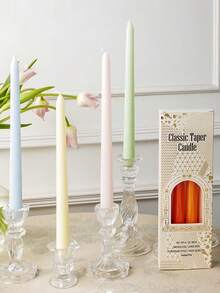 Una caja de cuatro velas sin humo de 25 cm de largo con degradado de color, velas para fiestas, velas para cena a la luz de las velas, decoración del hogar, velas de cumpleaños, una variedad de colores, fiestas de banquete, bodas románticas, decoración de salones - Multicolor - Ver 2