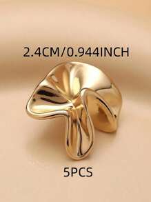 5pcs Abstract Design Button, Decorations Valentine's Day, Valentines Wedding, Birthday Craft Sewing Supplies  Sewing Accessories - Gold - View 11