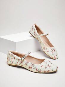 SHUZIA 女士优雅花卉印花方头玛丽珍鞋 - 彩色 - 查看 6