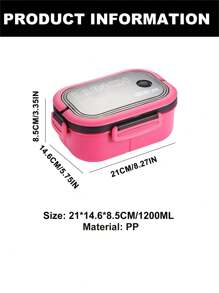 1pc Lunch Box,Bento Box For School,Microwaveable Double-Layer Compartment Lunch Box With Handle For Women & Men, Students,Set Of Utensil , Bento Lunch Box, Back To School, Microwavable, Food Container(Pink), School Stuff, Christmas For Holiday Gift Giving - Pink - View 6