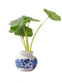 1 ultra-mini blau-weiße Porzellanvase (4,5 * 4 * 2,5 cm, etwa die Länge von zwei Zeigefingern erwachsener Personen; bitte nicht kaufen, wenn dies ein Problem darstellt) - glasierte Keramikvase, Heimdekoration, chinesischer Stil dunkelblau Vase, geeignet als Tischdekoration. - Verschiedenfarbig - Übersicht 11