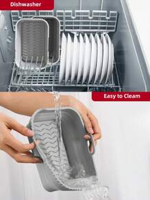 SHEIN Basic living 1入組不沾氣炸鍋矽膠墊，可重複使用的氣炸鍋，不黏烘焙鍋，家用廚房烤盤工具氣炸鍋配件氣炸鍋烹飪氣炸鍋紙濾紙