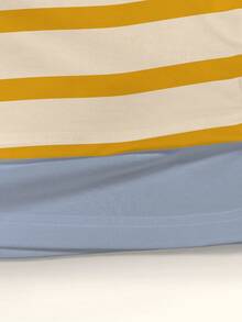 Resyla 女式撞色条纹拼接二合一上衣