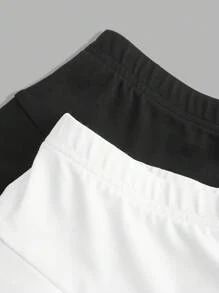 Girlism 2pcs/Set Teen Girls Casual Solid Color Shorts