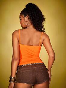 Zyxie 女式纯色褶皱修身休闲背心