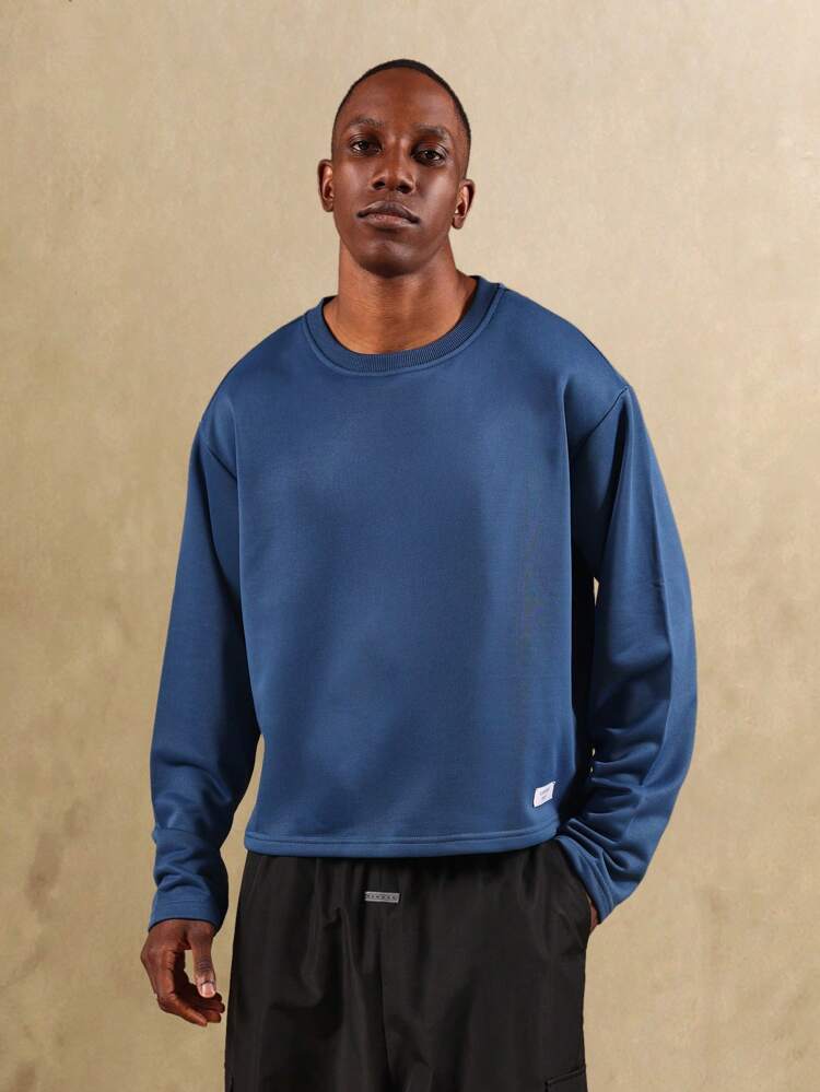 Oversized Sweatshirt With Crew Neck And Text Print