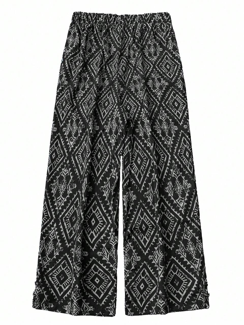 Plus Size Women's Vent Pockets Geometry Graphic Graphic Vintage Printed Casual Loose Vacation Summer Pants