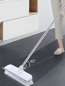 SHEIN 1 件（二合一）长柄硬毛地板刷，适用于深层清洁甲板、浴室、浴缸、瓷砖、灌浆、厨房、游泳池、露台、车库 - 灰色 - 适合房主和清洁爱好者 - 重型清洁的理想选择 - 乔迁贺礼 - 白色 - 查看 4