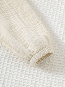 Cozy Pixies 女童草莓图案荷叶边领长袖开衫，草莓衬衫，女童上衣，女童衬衫，幼儿女童衬衫，儿童衬衫 - 杏色 - 查看 8