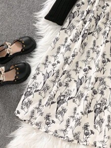 Sparklyn Tween Girls Casual Fashion Daily Waist Tie Long Sleeve Dress Fall Winter