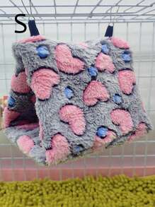 1 件柔软舒适温暖毛绒心形图案三角形吊床鸟巢，适合玄凤鹦鹉、鹦鹉和其他中小型鹦鹉睡觉、休息、玩耍。多种尺寸和颜色选择，可拆卸金属挂钩用于清洁，适用于秋季和冬季