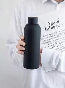 1pc 500ml Stainless Steel Vacuum Insulated Water Bottle, Anti-Scald Matte Body, Outdoor Sports Cup, Fashion Car Travel Gift