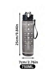 1 个 750ml/2000ml 水瓶，返校，健身房户外办公室运动水壶，学校（黑色）记号笔和吸管大容量水壶，学校用品，夏季海滩旅行必备品，圣诞节节日礼物 - 黑色 - 查看 9