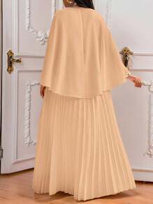 Fleurora Spring And Summer Elegant Commuting Office Party Wedding Cocktail Party Concert/Music Festival Champagne Woven Chiffon Round Neck Flared Lace Up Pleated Quarter Sleeves Plus Size Dresses Elegant Women Dresses Classy Outfits Summer Outfits For Women Spring Outfits For Women Wedding Guest Dress Women Dresses For Women Elegant Birthday Outfits For Women Church Clothes Women Concert Outfit Women Cruise Attire Women Birthday Dress Classy Outfits For Women Church Dresses For Women Tea Party Outfit Dress For Wedding Guest Bridal Shower Dress Champagne  Concert Birthday&Event Dresses Church Dresses Wedding Dresses Holiday Dresses Champagne Dresses