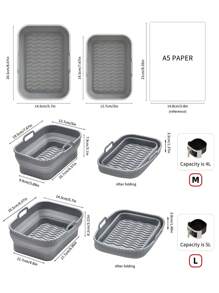 SHEIN Basic living 1入組不沾氣炸鍋矽膠墊，可重複使用的氣炸鍋，不黏烘焙鍋，家用廚房烤盤工具氣炸鍋配件氣炸鍋烹飪氣炸鍋紙濾紙
