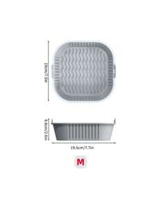 SHEIN Basic living 1pc Silicone Air Fryer Pot Liner,Daily Solid Non-Stick Square Reusable Liner,Used For Baking, Cooking Microwave Air Fryer Kitchen Air Fryer Liners Air Fryer Paper Airfryer Air Frier