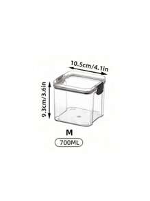 square kitchen storage jar, clear food storage box 1pc