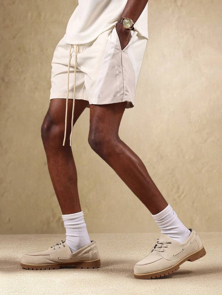 Pull On Shorts With Panel Details