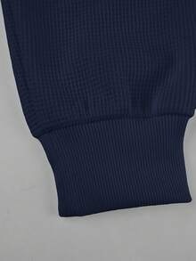 INAWLY 2 件套女式休闲露背背心和刺绣长袖衬衫套装 - 寶藍色 - 查看 4