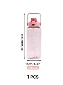 1 pièce 2000ml ou 750ml Bouteille d'eau avec débit d'eau rapide, bouteilles d'eau pour la remise en forme, la salle de sport, l'extérieur, le bureau, bouteille de sport, tasse d'eau, retour à l'école (rose), marqueur et paille, grande capacité, cruche d'eau, indispensables pour les voyages d'été à la plage, cadeaux de Noël