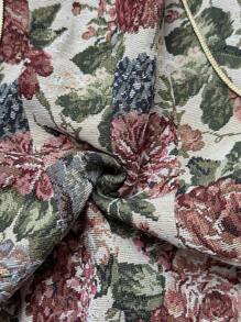 Elenzga Veste courte à manches courtes, taille cintrée et coupe évasée, avec broderie, pour l'automne/hiver