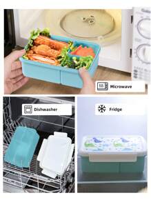 SHEIN 1Pc Cute Lunch Box ,1300ml Leak Proof Lunch Box Containers For Kids,AdultsSchool Supplies,Back To School - Blue - View 11