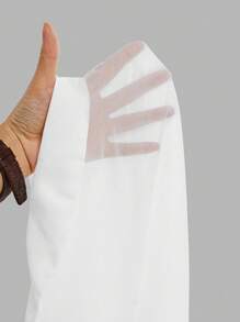 SHEIN 3pcs/Set Casual Outfit For Teens & Young Girls, Including Semi-Sheer Blouse, Camisole Top With Built-In Bra, And Simple Versatile Pants, Suitable For Outings And Gatherings