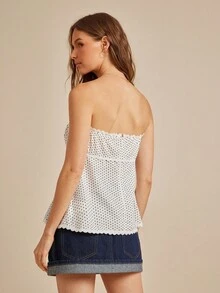 WESTFADE Áo Babydoll dáng chữ A, chất liệu vải Poplin 100% cotton, không dây, dáng ôm vừa vặn, viền móc, dễ thương cho kỳ nghỉ hè, đi biển, hòa nhạc đồng quê - Nhiều màu - Xem 2
