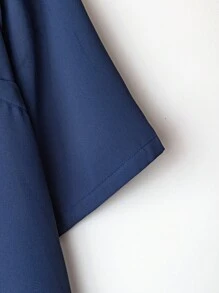 EMERY ROSE 大码假日休闲纯色上衣和佩斯利印花裤两件套