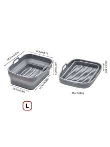 SHEIN Basic living 1入組不沾氣炸鍋矽膠墊，可重複使用的氣炸鍋，不黏烘焙鍋，家用廚房烤盤工具氣炸鍋配件氣炸鍋烹飪氣炸鍋紙濾紙