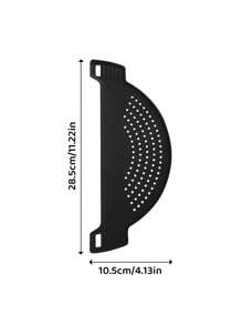 1 件装夹式过滤器，塑料沥水器，漏斗，半月形食物过滤板，沥水筛，适用于面食蔬菜水果厨房小工具厨房水槽过滤器，适合所有锅碗瓢盆